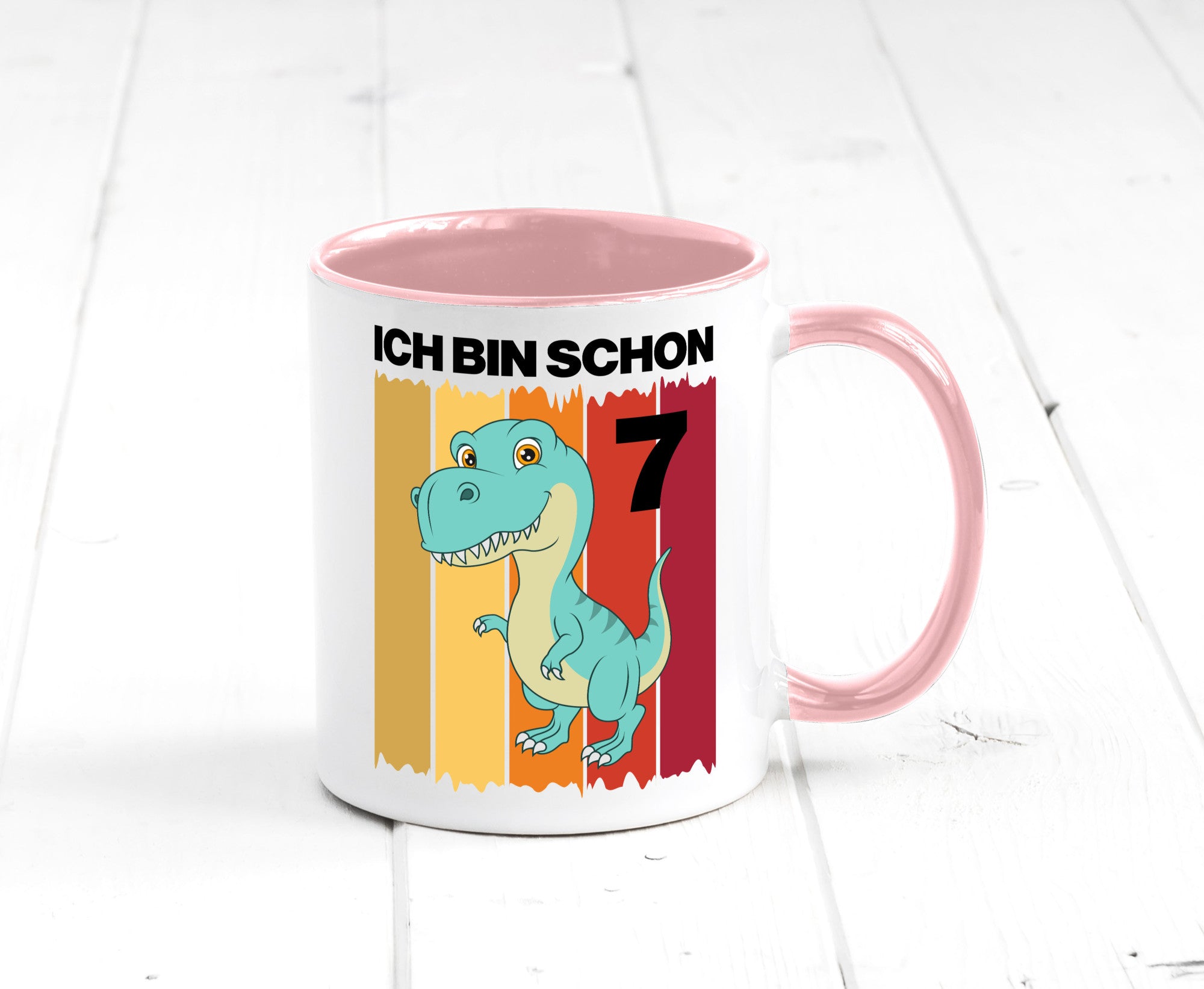 7. Geburtstag | 7 Jahre Dinosaurier lustiger Spruch Geschenk Geschenkidee Tasse