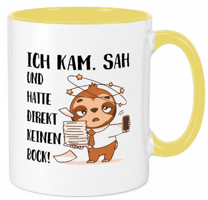Ich habe keinen Bock | Faultier Kam, sah und kein Geschenkidee Tierliebhaber Tasse