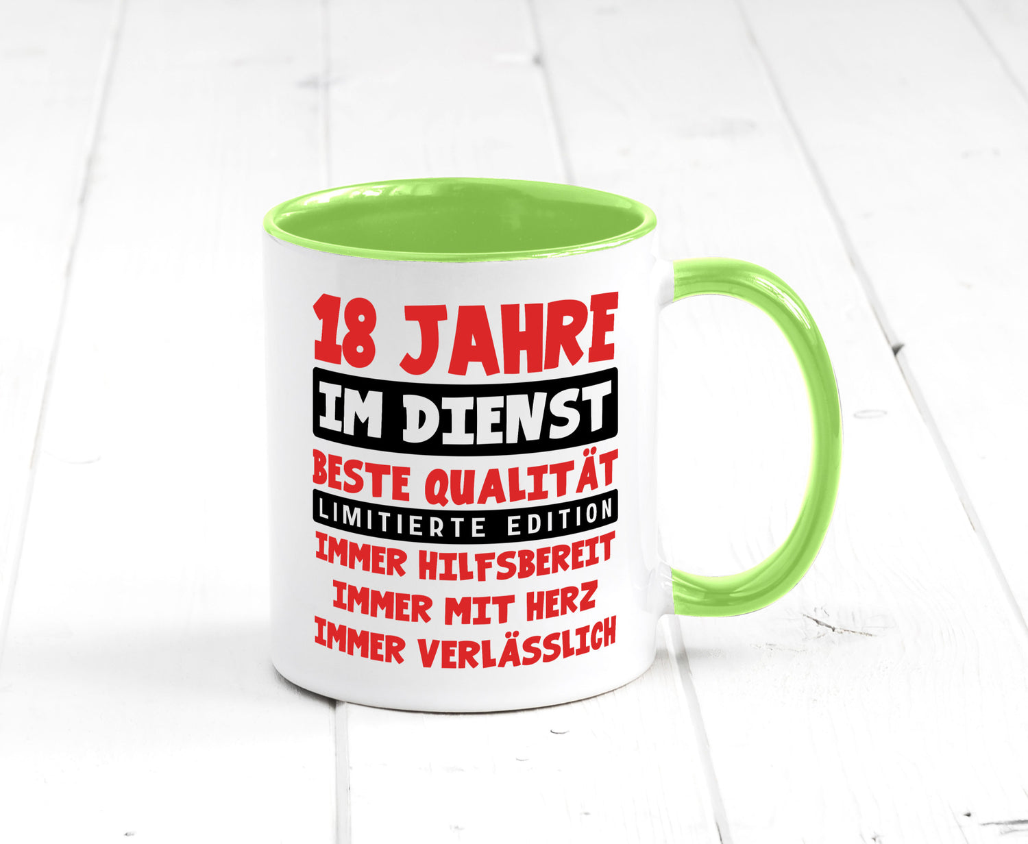 18 Jahre im Dienst | Jubiläum Arbeit v9 Geschenkidee Kollegen Büro Humor Tasse