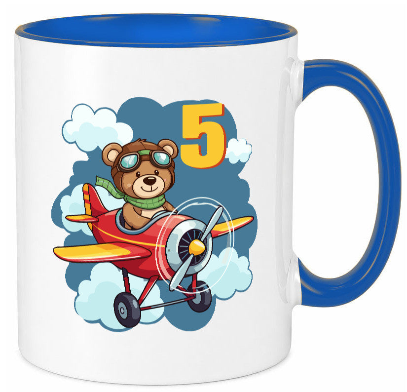 5. Geburtstag | 5 Jahre Kinder Pilot Flugzeug Geschenkidee Humor Tasse