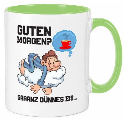 Ganz dünnes Eis | Morgenmuffel Tasse Kaffeetrinker Geschenkidee Humor