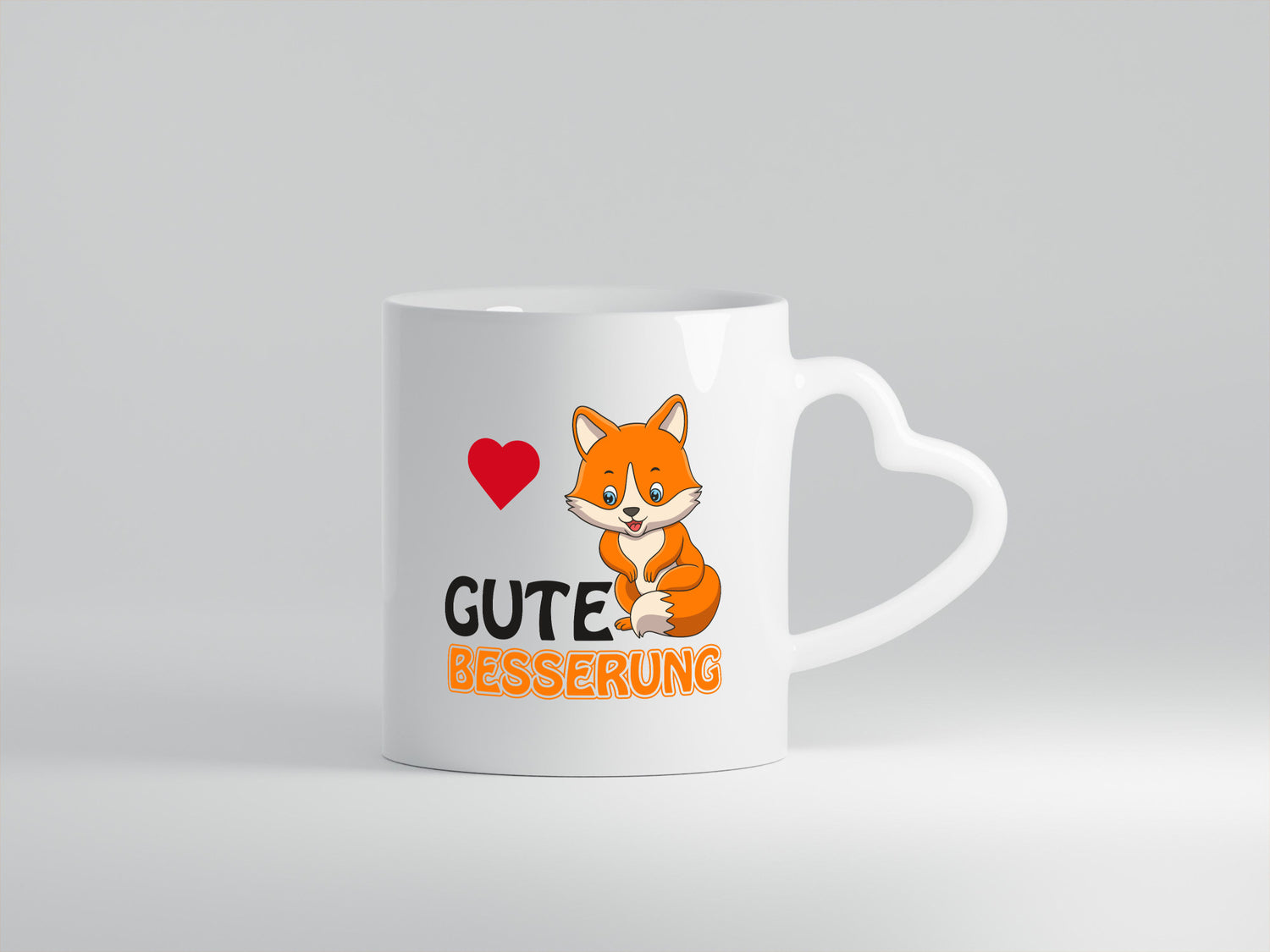 Gute Besserung | Genesung Tasse Fuchs mit Herzen lustig Humor Geschenkidee
