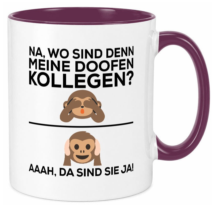 Doofe Kollegen | Bürotasse lustig Affe Arbeitsplatz Geschenkidee Arbeit Büro