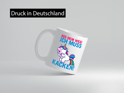 Aus dem weg ich muss Kacken | Einhorn Pupsen lustig Humor Geschenkidee Geschenk