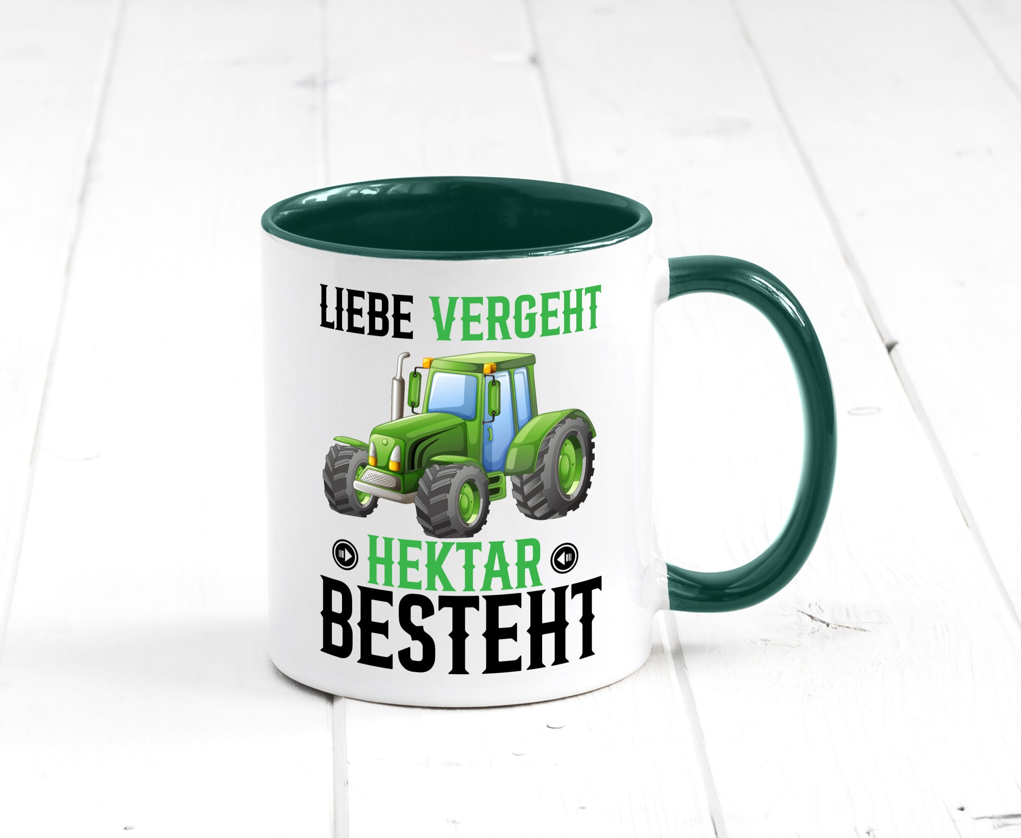 Liebe vergeht Hektar besteht | Traktor Bauer landwirt Humor Geschenkidee Tasse