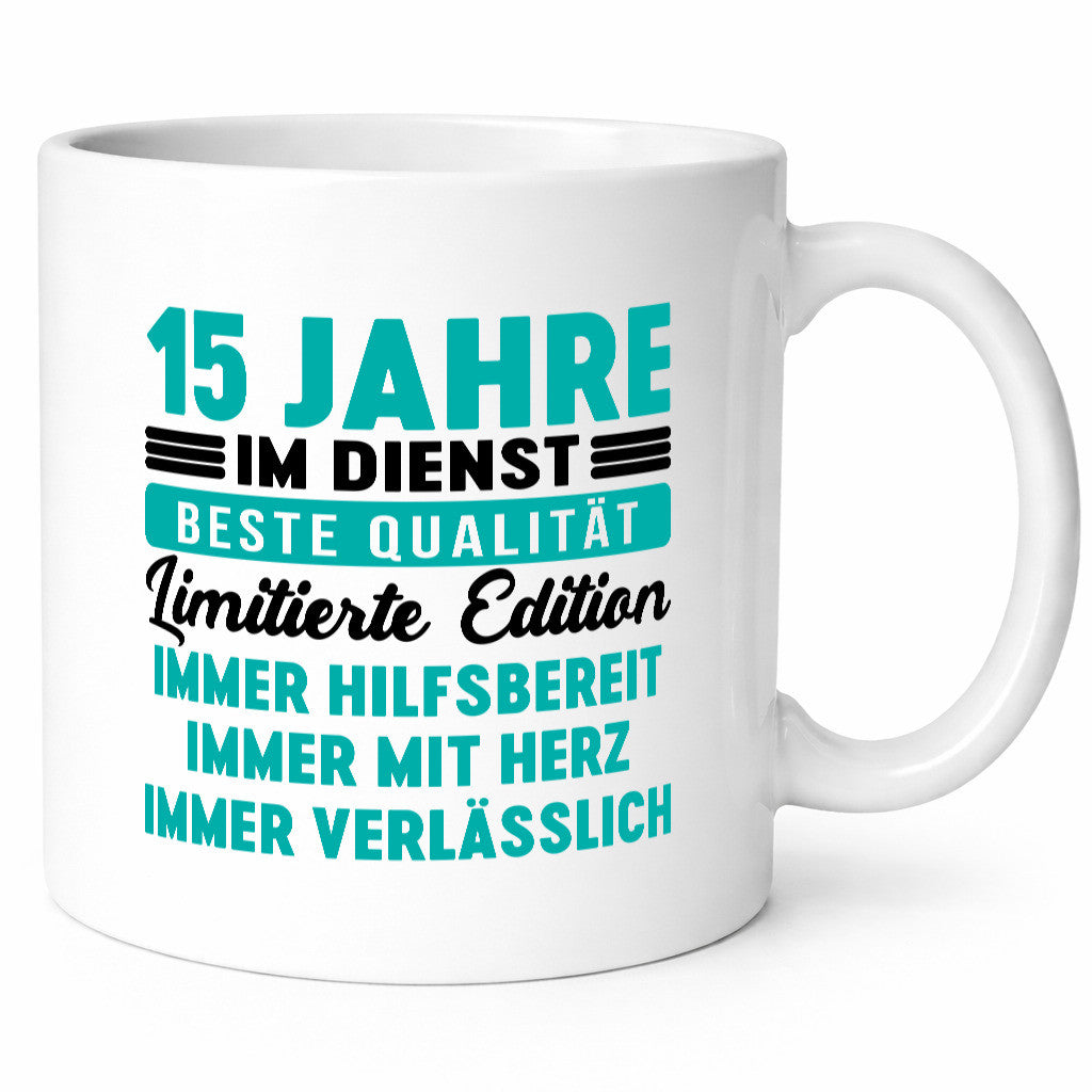 15 Jahre im Dienst | Jubiläum Arbeit v5 lustig Kollegen Büro Geschenk Tasse