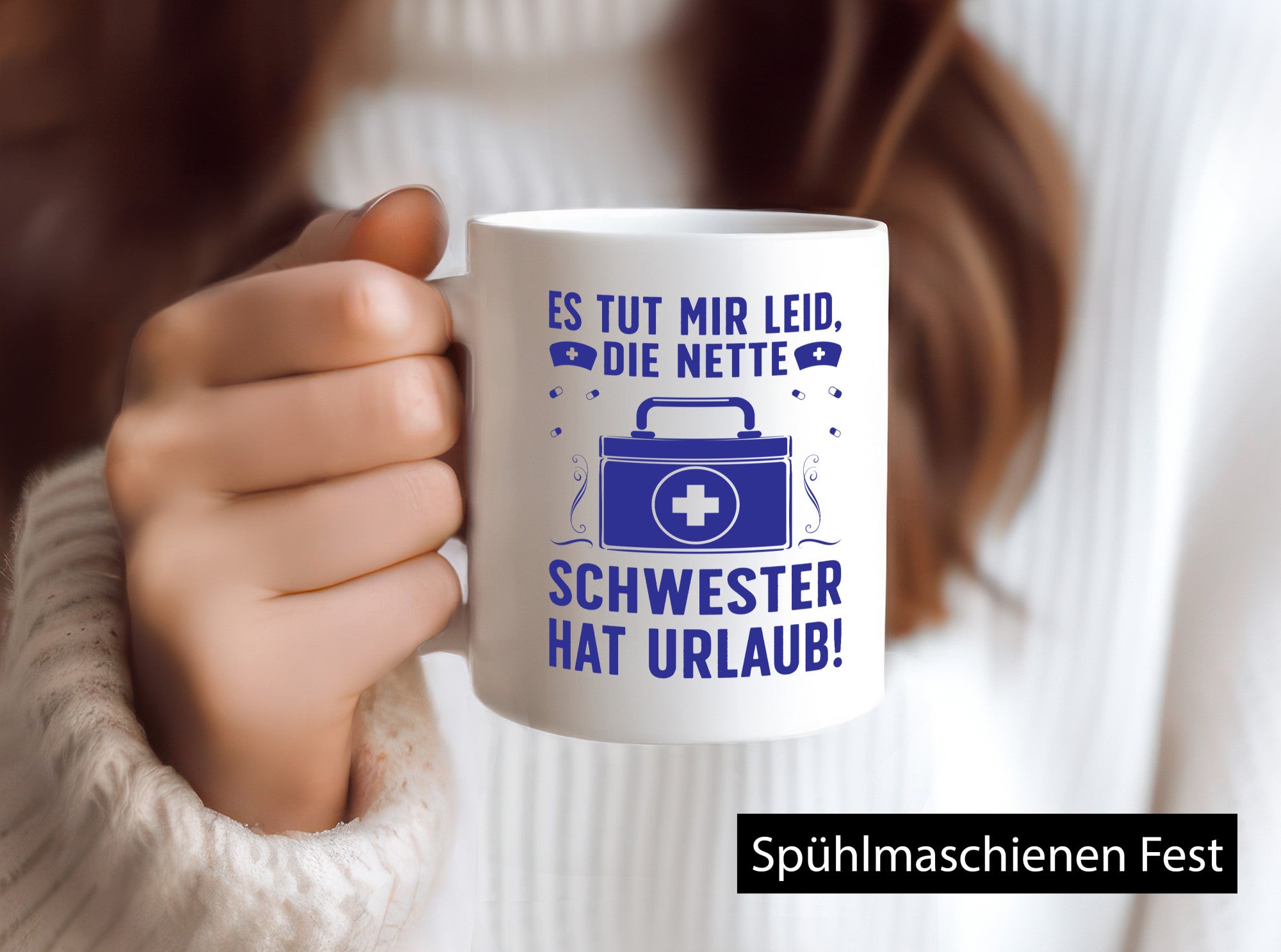 Nette Schwester hat Urlaub | Arztkoffer Tabletten lustiger Spruch Geschenk
