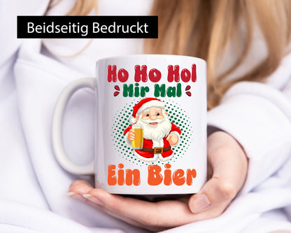 Ho mir mal ein Bier | Ugly Christmas Trinken v2 Geschenkidee Humor Tasse