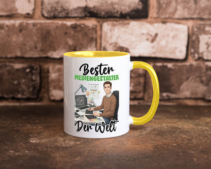 Bester Mediengestalter | Medien v2 Geschenk Humor Geschenkidee lustiger Spruch Tasse