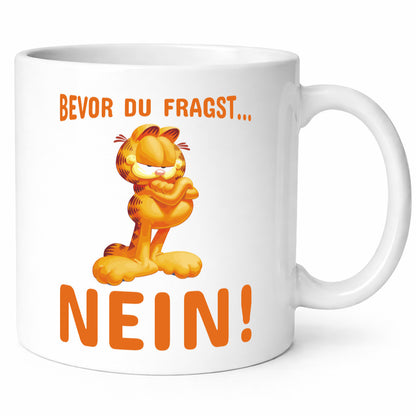 Bevor du fragst? Nein! | grimmige Katze Spruchtasse lustig Tierliebhaber Humor