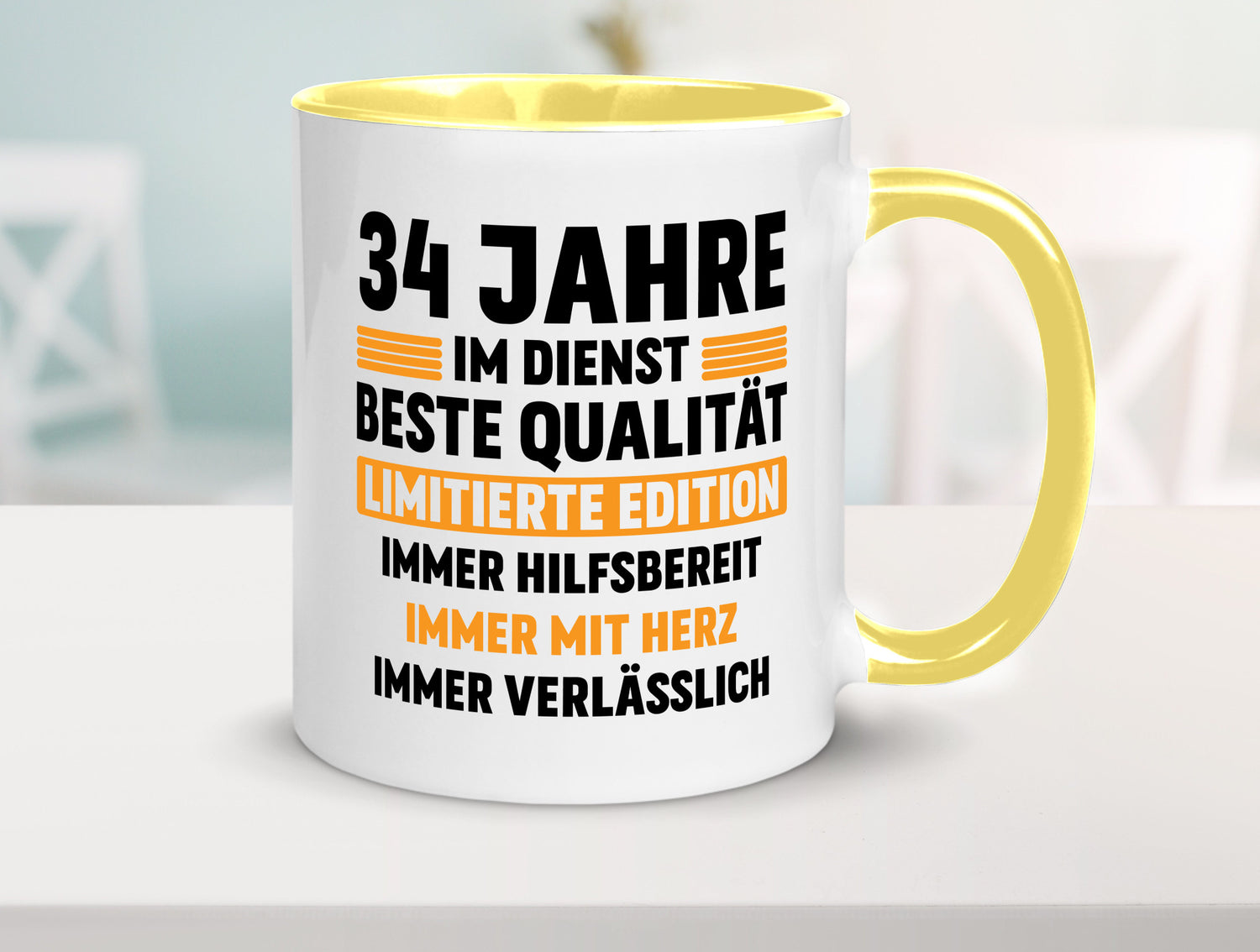 34 Jahre im Dienst | Jubiläum Arbeit v2 Humor Kollegen Büro Geschenkidee Tasse