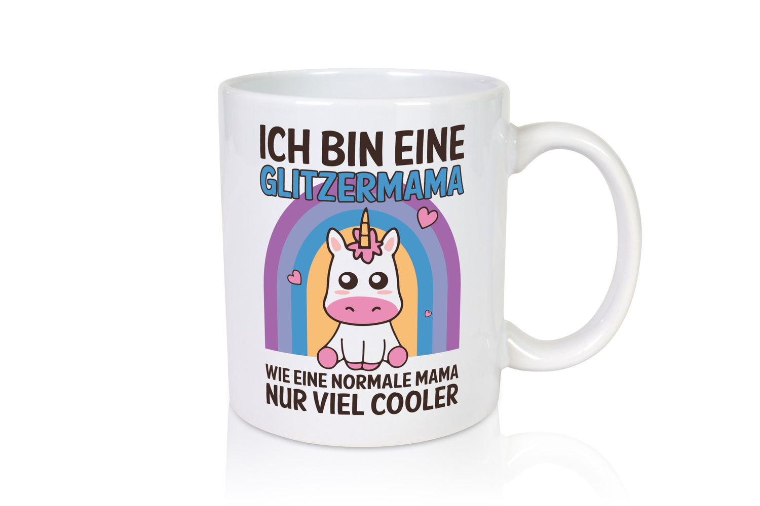 Glitzermama, wie normal, nur cooler | Einhorn Geschenkidee Familie Humor Tasse