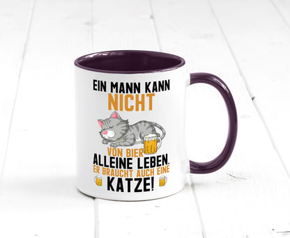 Von Bier leben | Mann braucht eine Katze Katzenliebhaber Geschenk Tierliebhaber