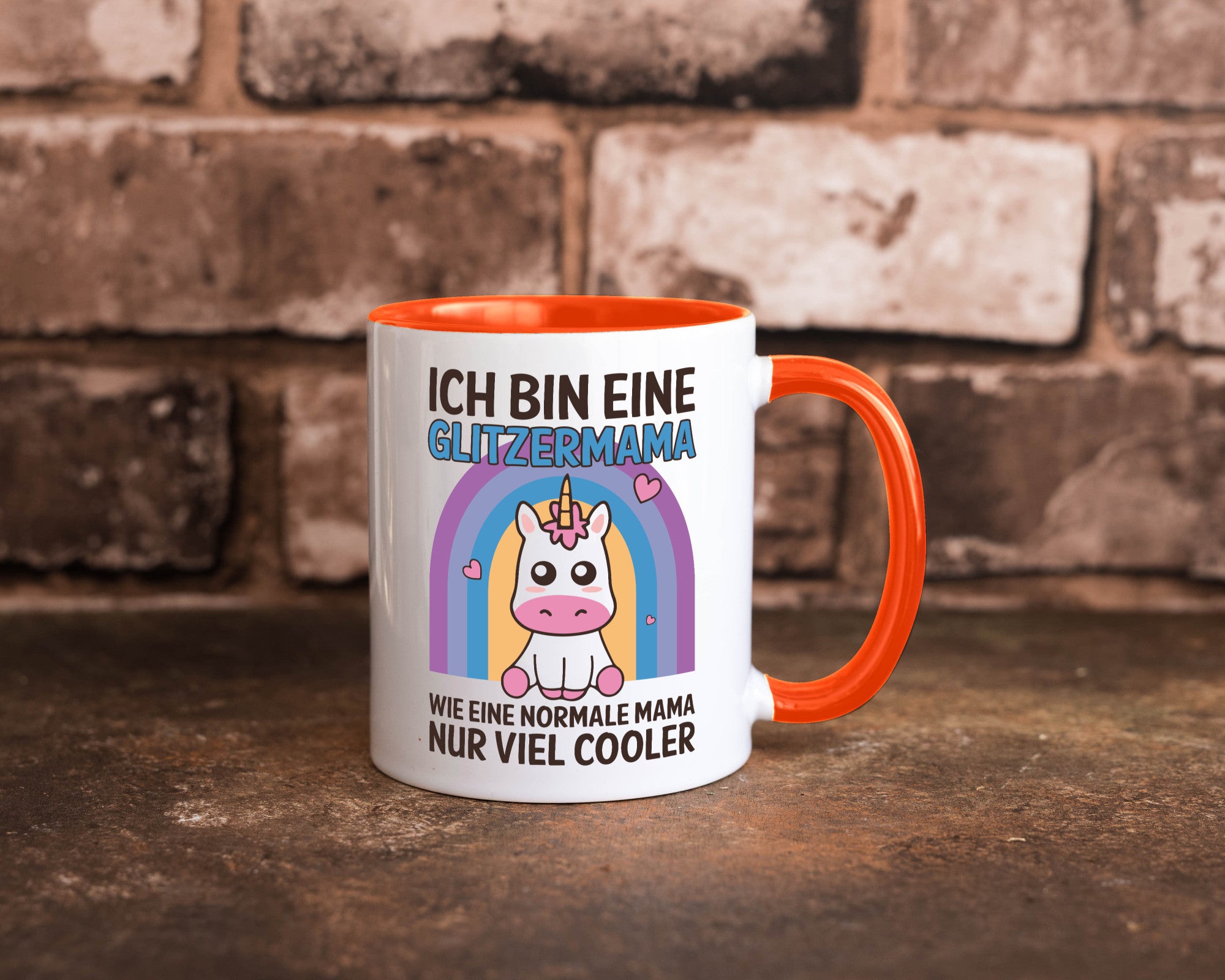 Glitzermama, wie normal, nur cooler | Einhorn Geschenkidee Familie Humor Tasse
