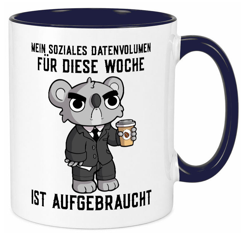 Soziales Datenvolumen | wütender Bär Einzelgänger Nerd Geschenkidee Humor Tasse