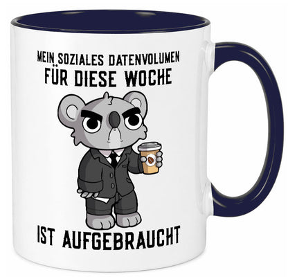 Soziales Datenvolumen | wütender Bär Einzelgänger Nerd Geschenkidee Humor Tasse