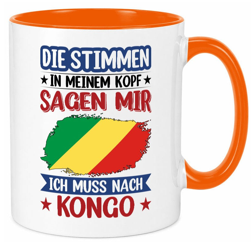 Kongo | Urlaub Stimmen in meinem Kopf Traumland Humor Geschenkidee Tasse