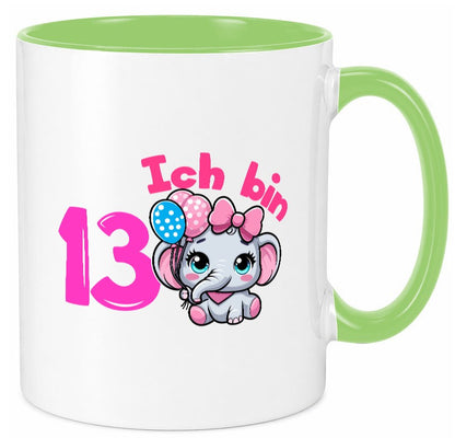 13. Geburtstag | 13 Jahre Elefant Mädchen lustig Geschenkidee Geschenk Tasse