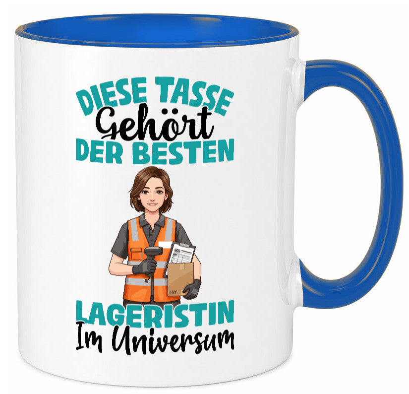 Im Universum: Lageristin | Beruf Lager Arbeiterin Humor Arbeit Kollegen Büro Tasse