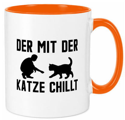 Mit der Katze | Chillen Katzenliebhaber Tierfreund lustiger Spruch Geschenk