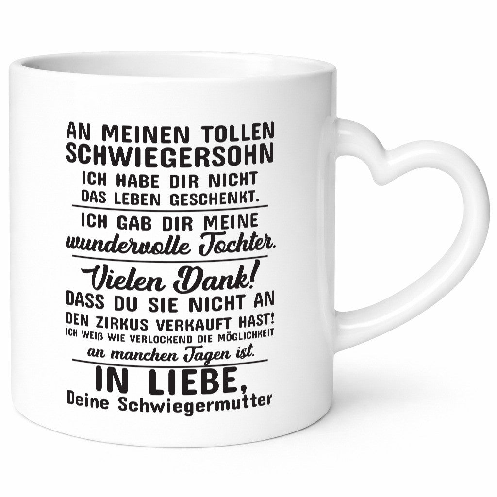 An meinen tollen Schwiegersohn lustiger Spruch Geschenk Familie Geschenkidee