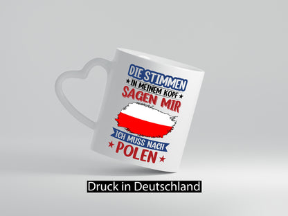 Polen | Urlaub Stimmen in meinem Kopf Traumland v2 Humor Geschenkidee Tasse