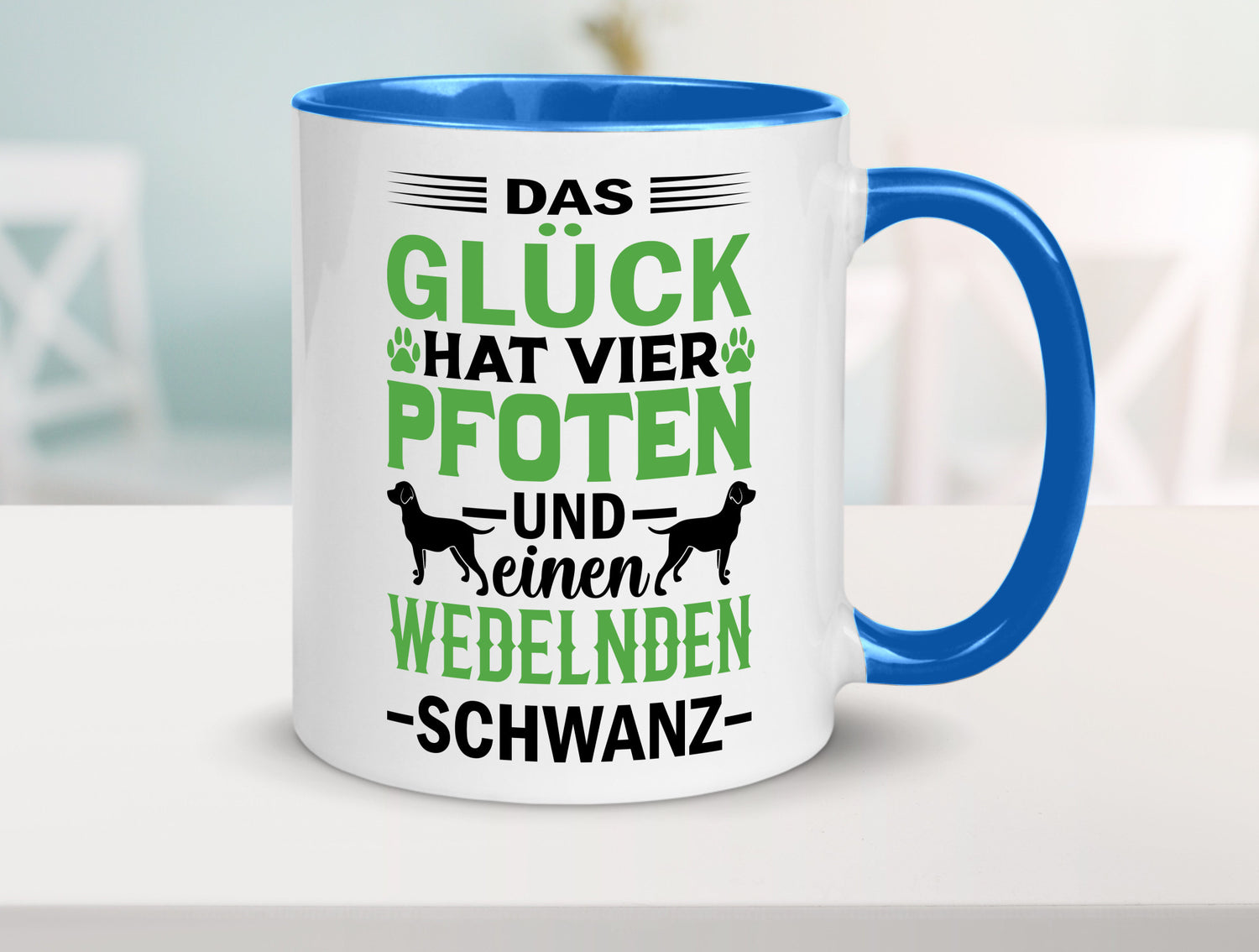 Das Glück hat 4 Pfoten | Hundeliebhaber Ich liebe Hunde Geschenk Tierliebhaber