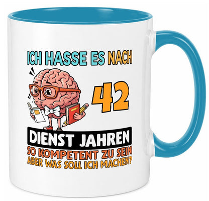 42 Dienstjahre | Arbeit Kompetent v2 Humor Kollegen Büro Geschenkidee Tasse