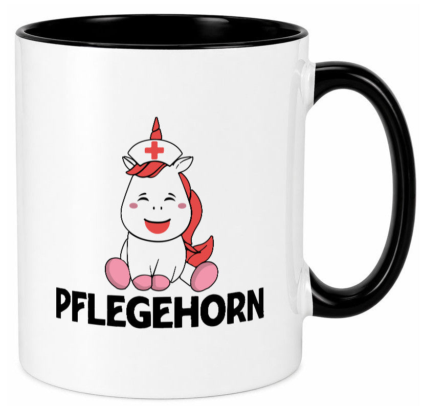 Pflegehorn | Krankenpflegerin Einhorn lustiger Spruch Geschenk Humor Tasse