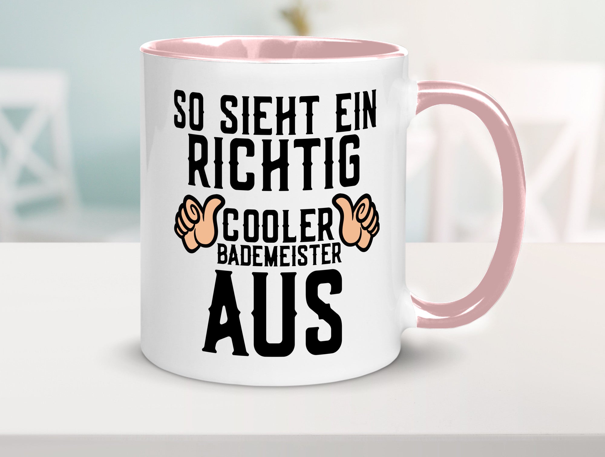 Richtig cooler Bademeister | Daumen hoch Schwimmbad lustig Humor Geschenkidee