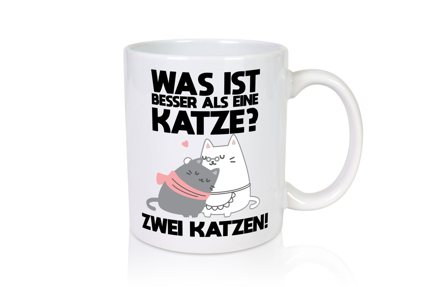 Besser als eine Katze, zwei Katzen | Herzchen Geschenkidee Tierliebhaber Humor