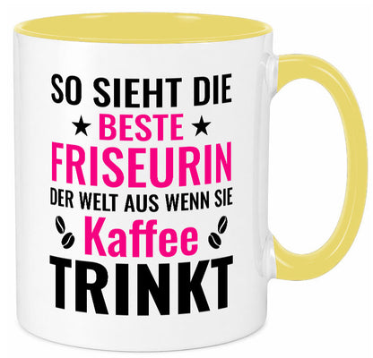 Kaffee trinkt: Friseurin | Friseuse Frisörin lustig Humor Geschenkidee Geschenk