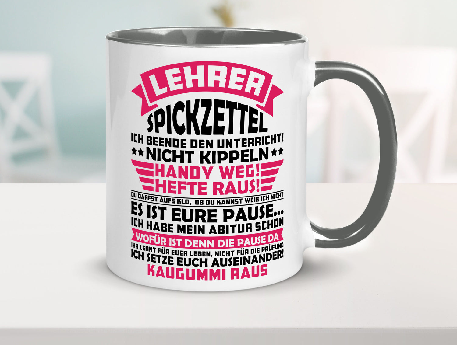 Lehrer Spickzettel | Beruf Tasse lustiger Spruch vl8 Geschenkidee Arbeit