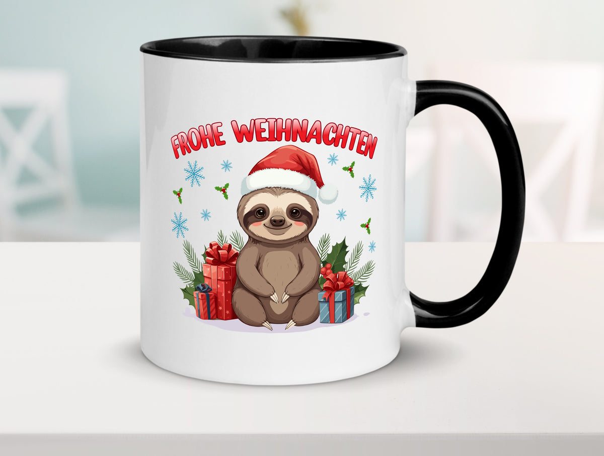 Frohe Weihnachten | Faultier Humor Tierliebhaber Geschenkidee Tasse