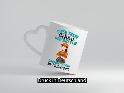 Im Universum: Dachdeckerin | Dachbau Hausbau lustiger Spruch Geschenk Humor