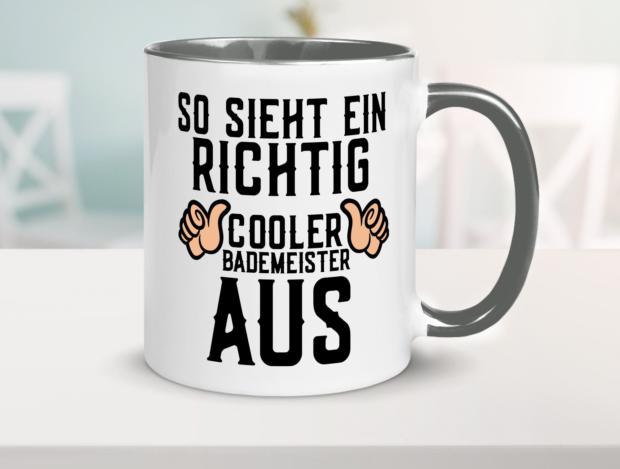 Richtig cooler Bademeister | Daumen hoch Schwimmbad lustig Humor Geschenkidee