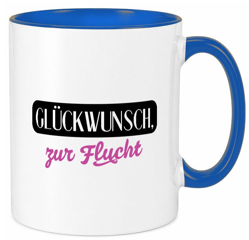 Glückwunsch zur Flucht | Kollegen Jobwechsel Abschied v2 Geschenk Arbeit Büro Tasse