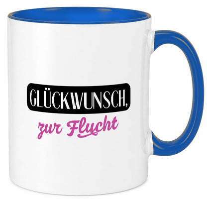 Glückwunsch zur Flucht | Kollegen Jobwechsel Abschied v2 Geschenk Arbeit Büro Tasse
