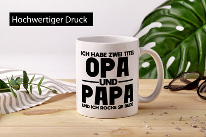 Zwei Titel, Opa, Papa, rocke beide | Opa Papa lustig Familie Geschenkidee
