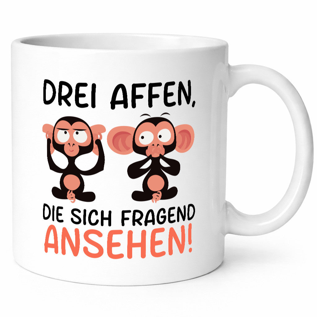 Drei affen die sich Fragend ansehen | v2 lustig Humor Geschenkidee Geschenk