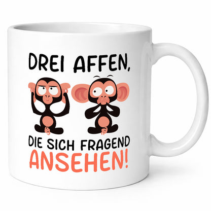 Drei affen die sich Fragend ansehen | v2 lustig Humor Geschenkidee Geschenk
