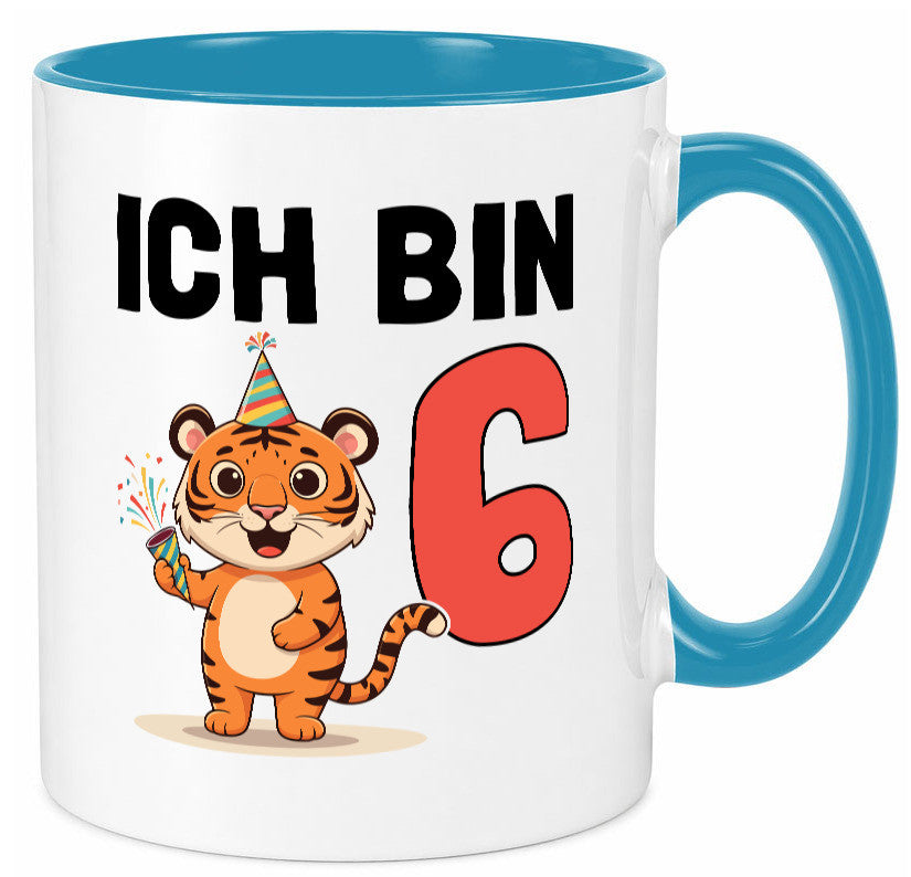 6. Geburtstag | 6 Jahre Tiger lustiger Spruch Geschenk Geschenkidee Tasse