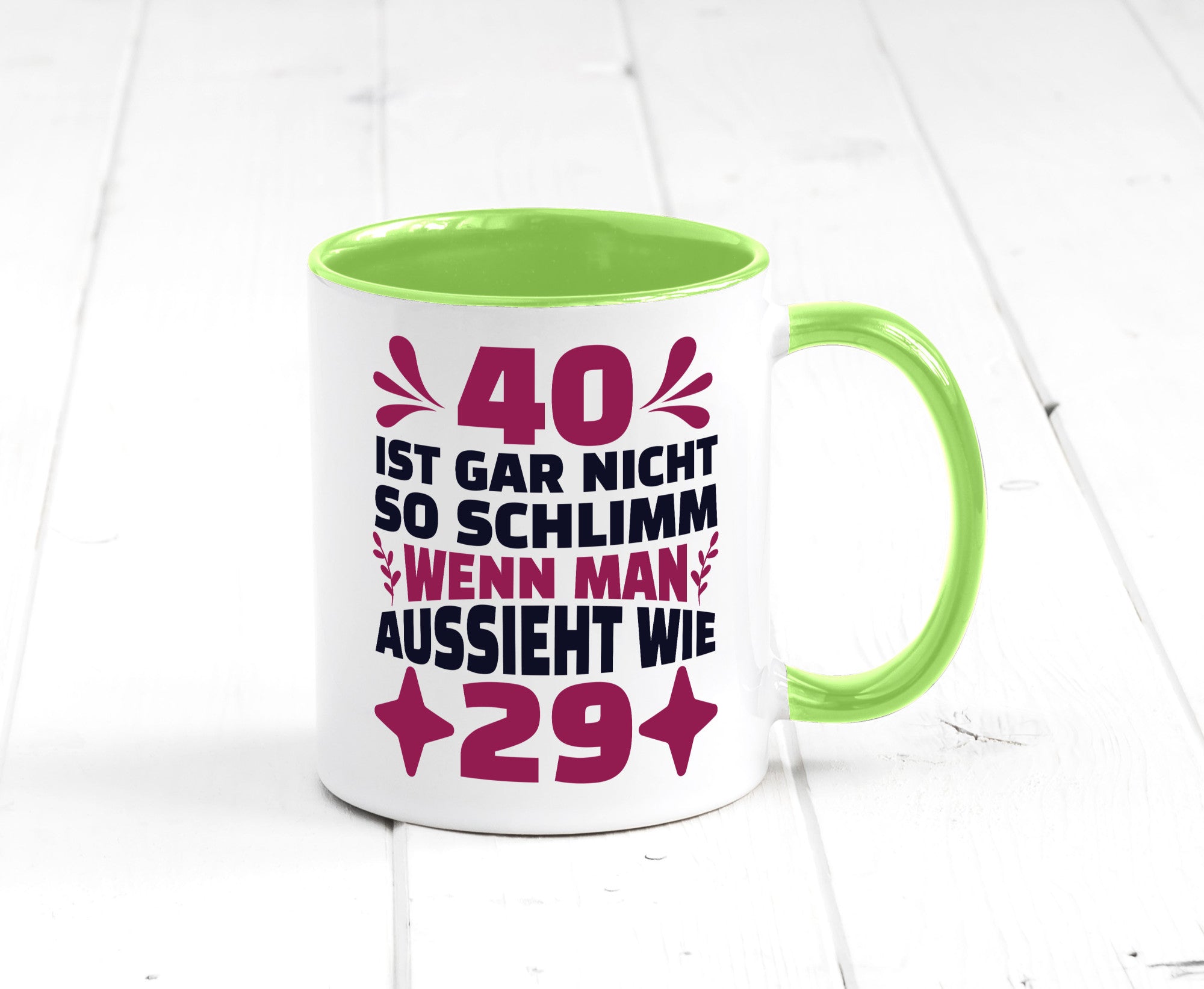 40 ist gar nicht schlimm | 40. Geburtstag Jung aussehen Geschenkidee Humor Tasse