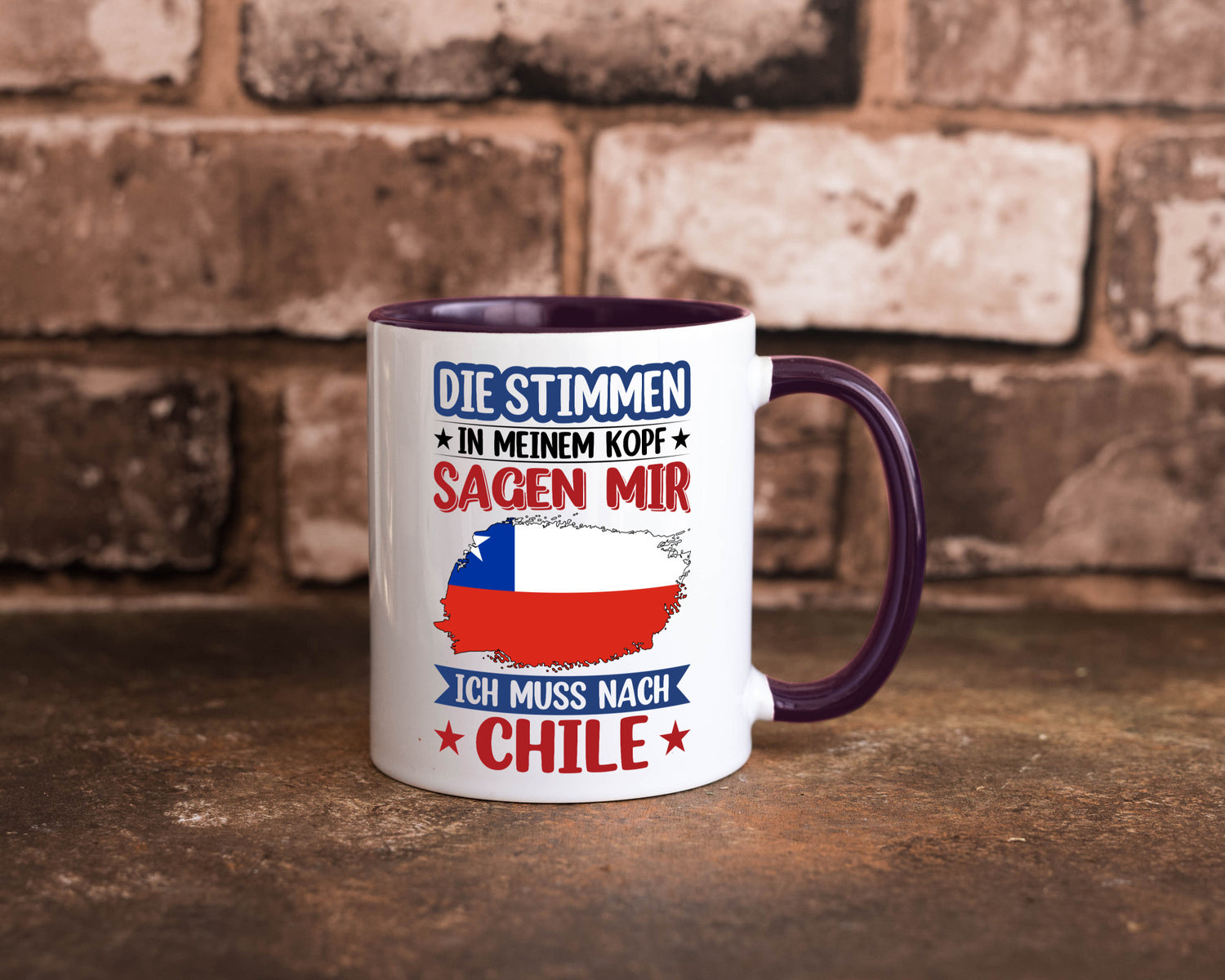 Chile | Urlaub Stimmen in meinem Kopf Traumland Geschenkidee Humor Tasse