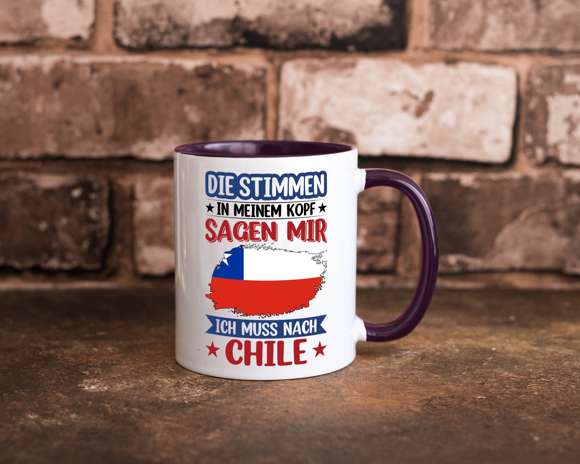 Chile | Urlaub Stimmen in meinem Kopf Traumland Geschenkidee Humor Tasse