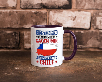 Chile | Urlaub Stimmen in meinem Kopf Traumland Geschenkidee Humor Tasse