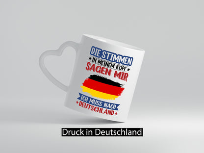 Deutschland | Urlaub Stimmen in meinem Kopf Traumland Humor Geschenkidee Tasse