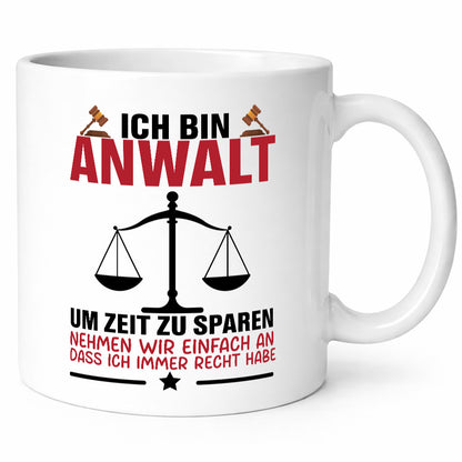 Zeit sparen | Anwalt Jura Jurist Humor Geschenkidee Tasse