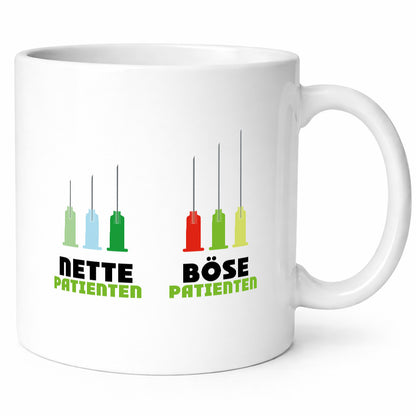 Nette und böse Patienten | Spritze Nadel Arzt Doktor Geschenkidee Humor Tasse