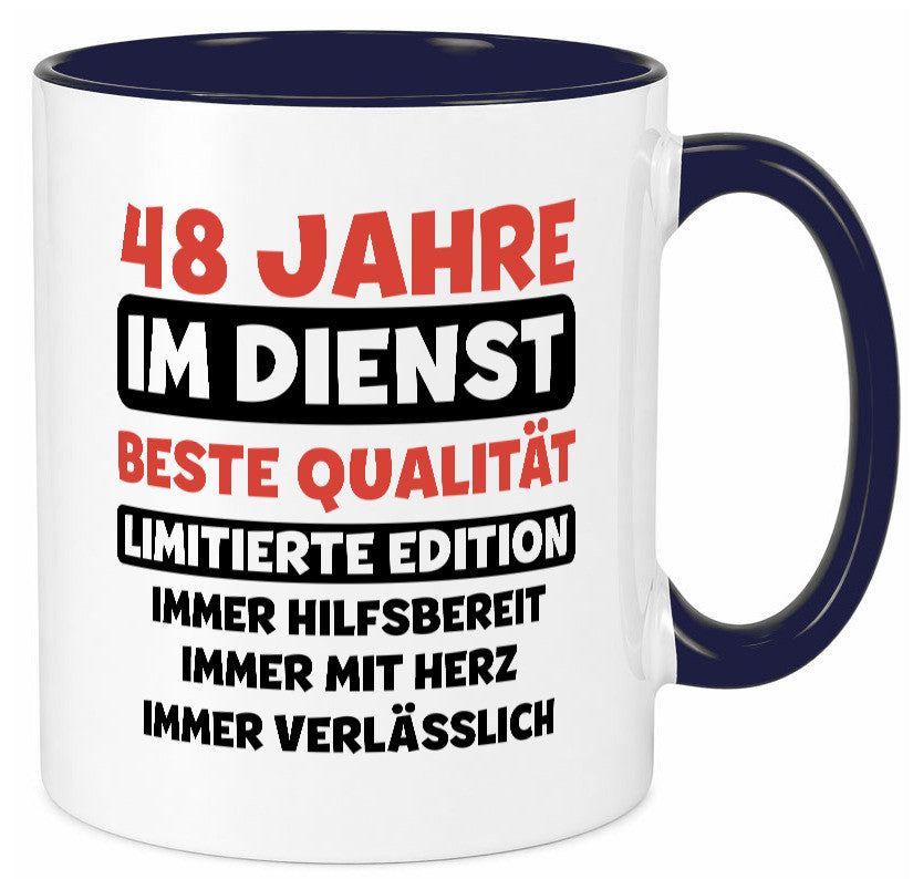 48 Jahre im Dienst | Jubiläum Arbeit v3 Humor Kollegen Büro Geschenkidee Tasse